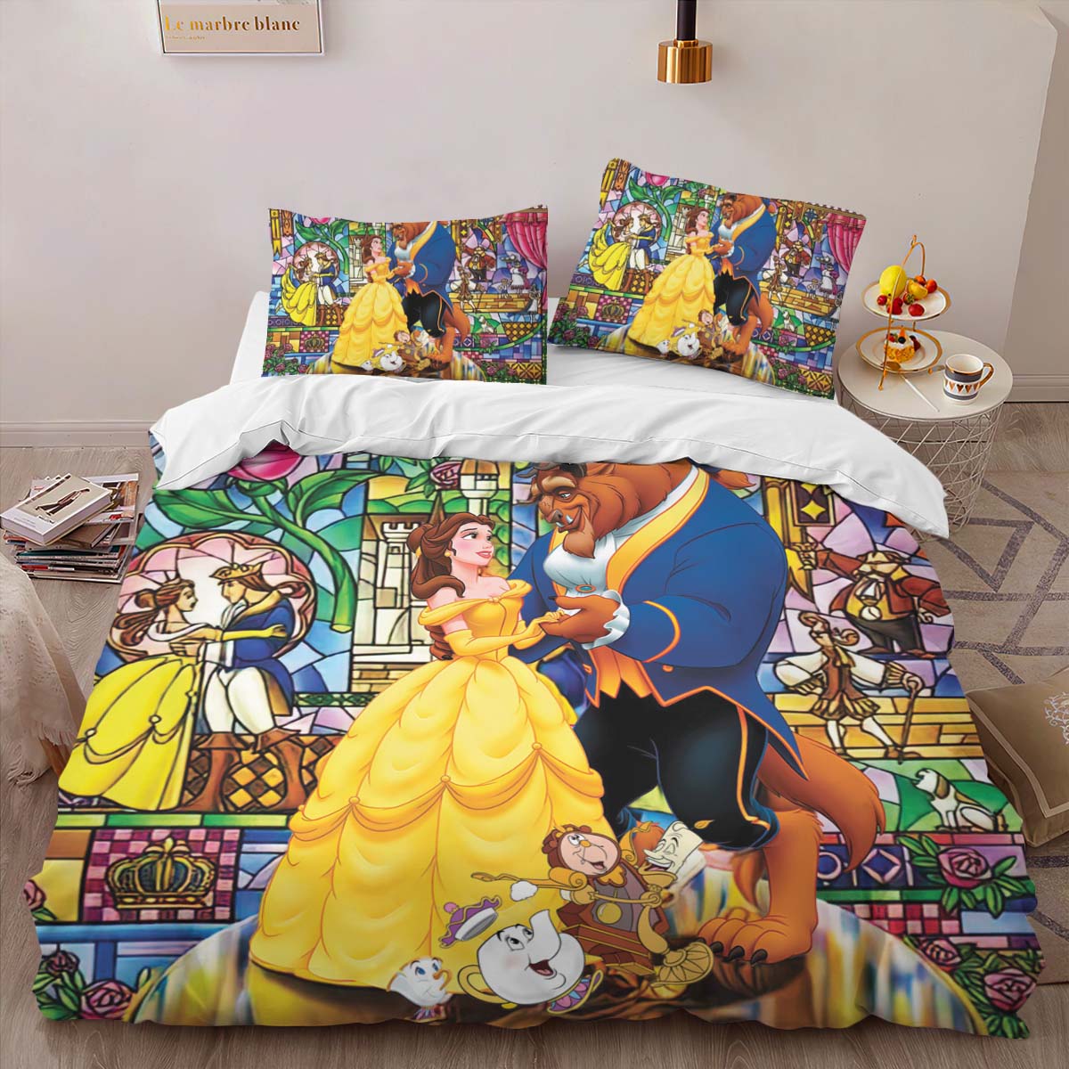 Housse De Couette Belle – La Belle et la Bête 14 Parure de lit Ensemble De Literie – Image 2