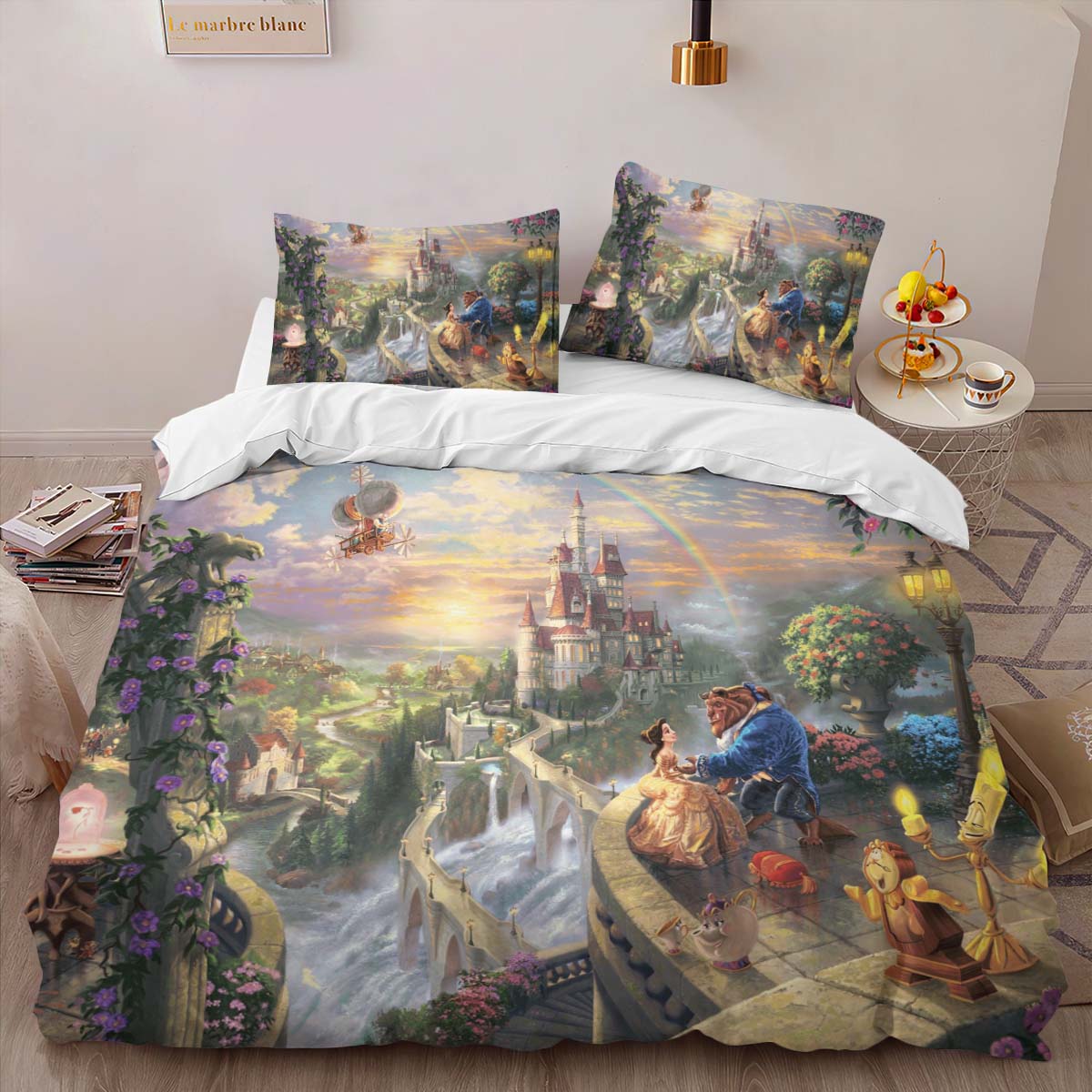 Housse De Couette Belle – La Belle et la Bête 16 Parure de lit Ensemble De Literie – Image 2