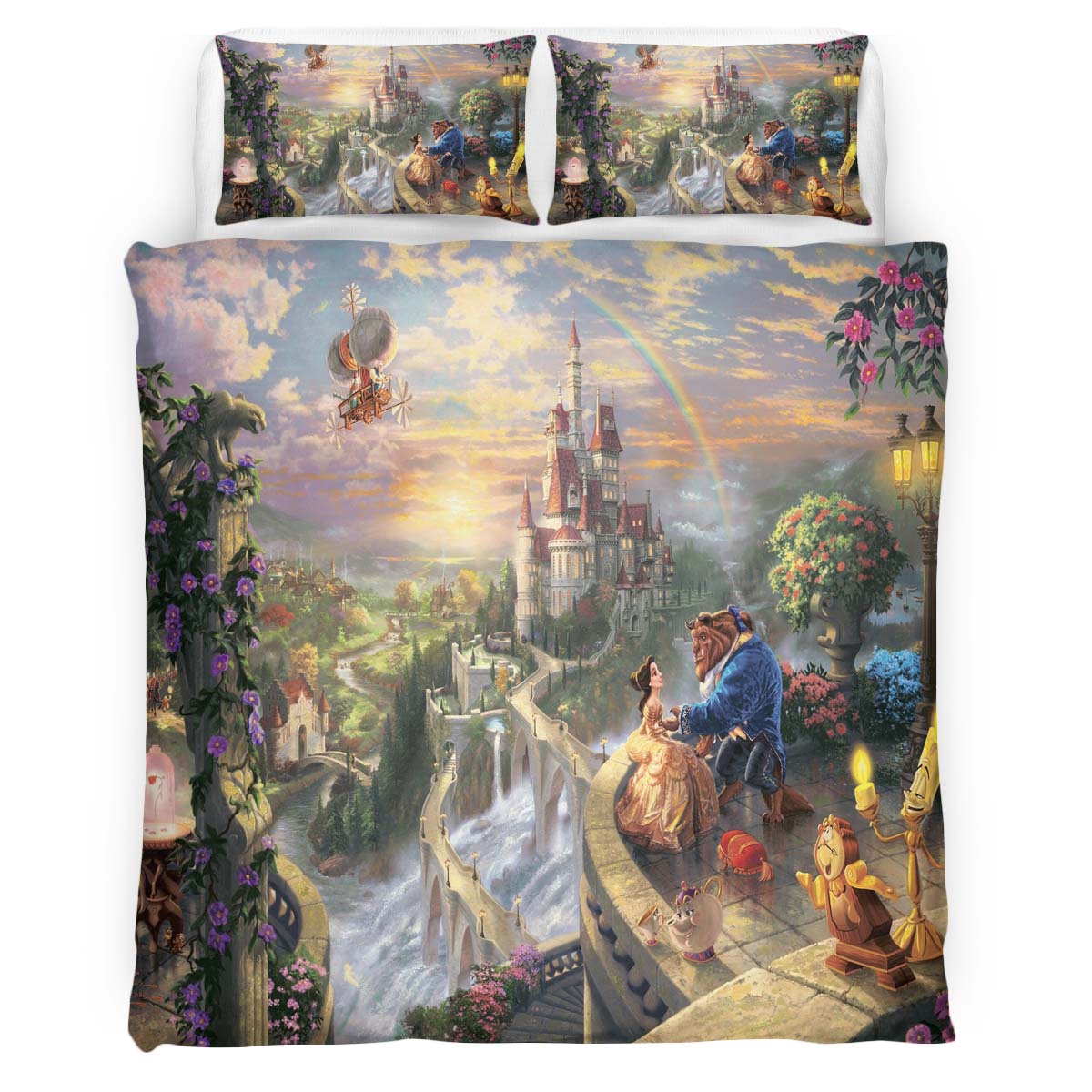 Housse De Couette Belle – La Belle et la Bête 16 Parure de lit Ensemble De Literie