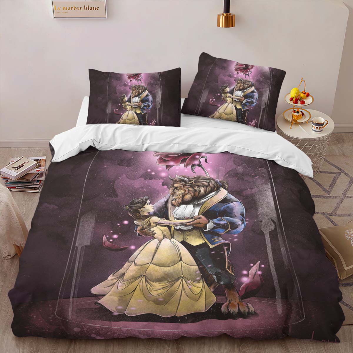 Housse De Couette Belle – La Belle et la Bête 24 Parure de lit Ensemble De Literie – Image 2