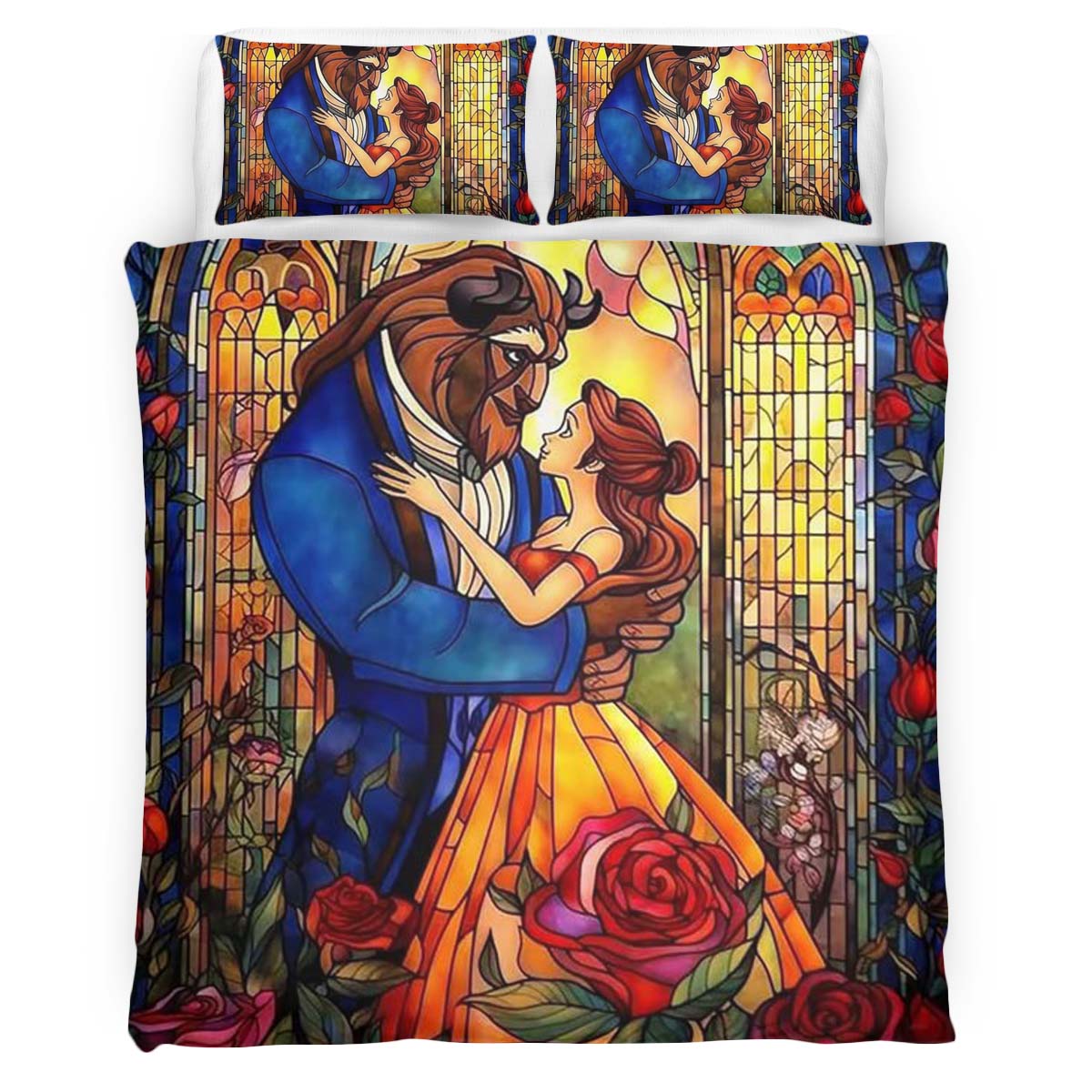 Housse De Couette Belle – La Belle et la Bête 3 Parure de lit Ensemble De Literie