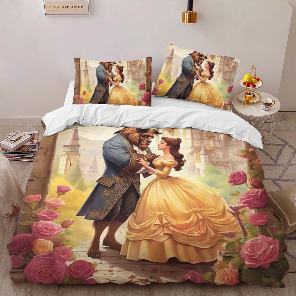 Housse De Couette Belle – La Belle et la Bête 8 Parure de lit Ensemble De Literie – Image 2