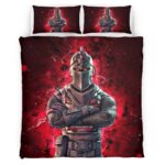 Housse De Couette Chevalier Noir Fortnite Skin Parure de lit Ensemble De Literie
