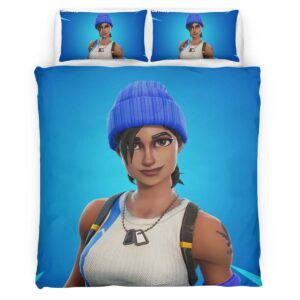 Housse De Couette Chef d’équipe Bleu Fortnite Skin 3 Parure de lit Ensemble De Literie