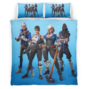 Housse De Couette Chef d’équipe Bleu Fortnite Skin 4 Parure de lit Ensemble De Literie