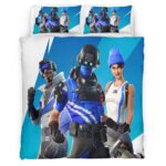 Housse De Couette Chef d’équipe Bleu Fortnite Skin 5 Parure de lit Ensemble De Literie