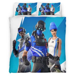 Housse De Couette Chef d’équipe Bleu Fortnite Skin 5 Parure de lit Ensemble De Literie