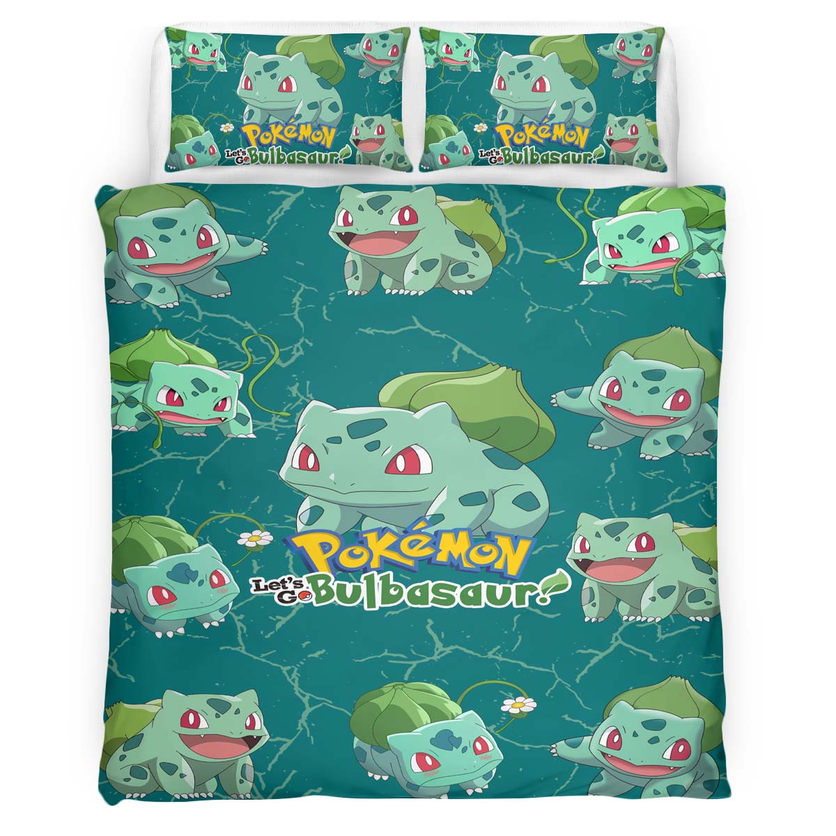 Housse De Couette Bulbizarre Pokémon 2 Parure de lit Ensemble De Literie