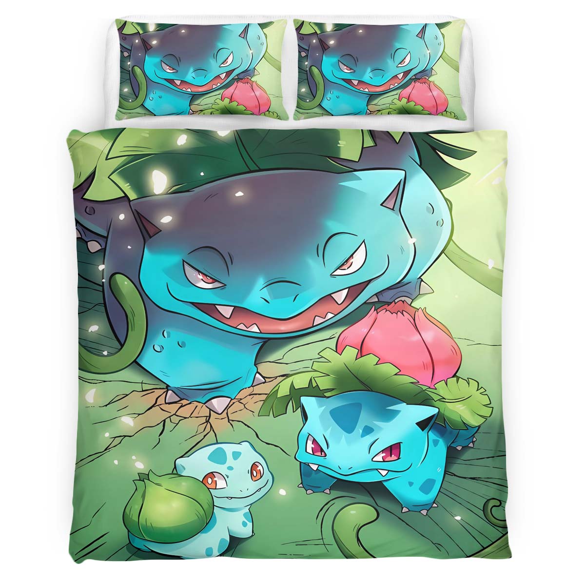 Housse De Couette Bulbizarre Pokémon 3 Parure de lit Ensemble De Literie