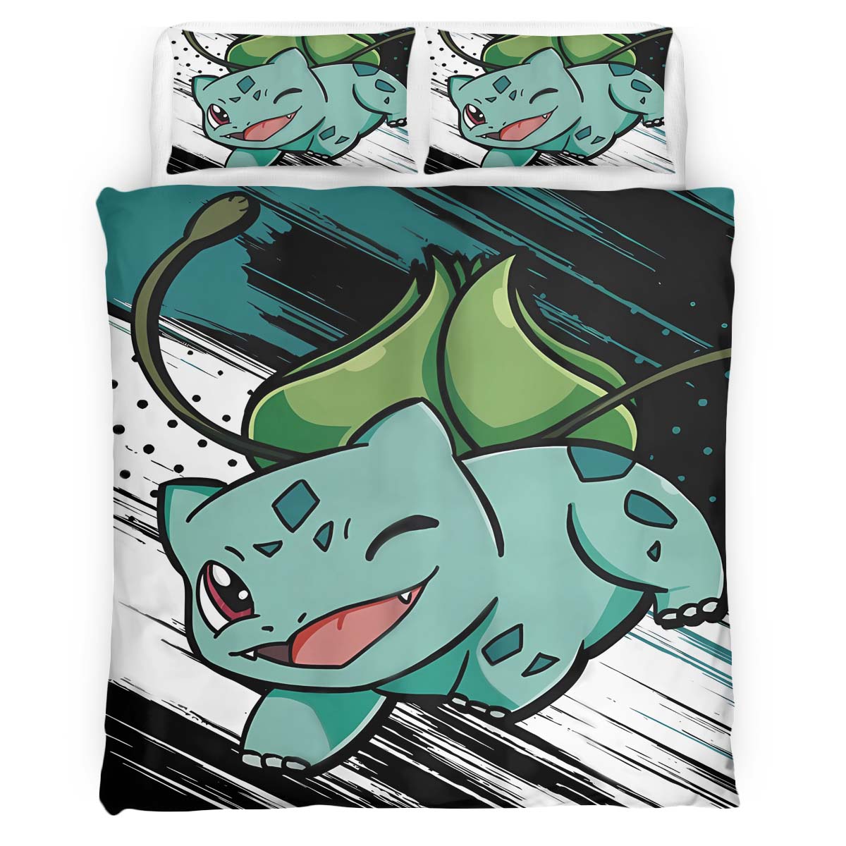 Housse De Couette Bulbizarre Pokémon 4 Parure de lit Ensemble De Literie