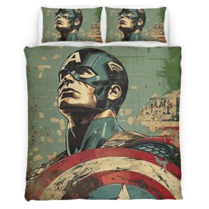 Housse De Couette Captain America Marvel 08 Parure de lit Ensemble De Literie
