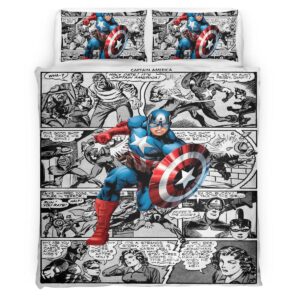 Housse De Couette Captain America Marvel 09 Parure de lit Ensemble De Literie