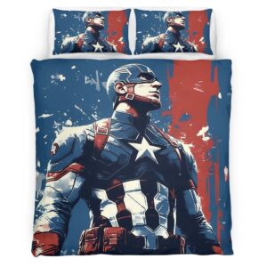 Housse De Couette Captain America Marvel 10 Parure de lit Ensemble De Literie