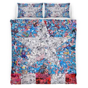 Housse De Couette Captain America vs Red Skull Parure de lit Ensemble De Literie