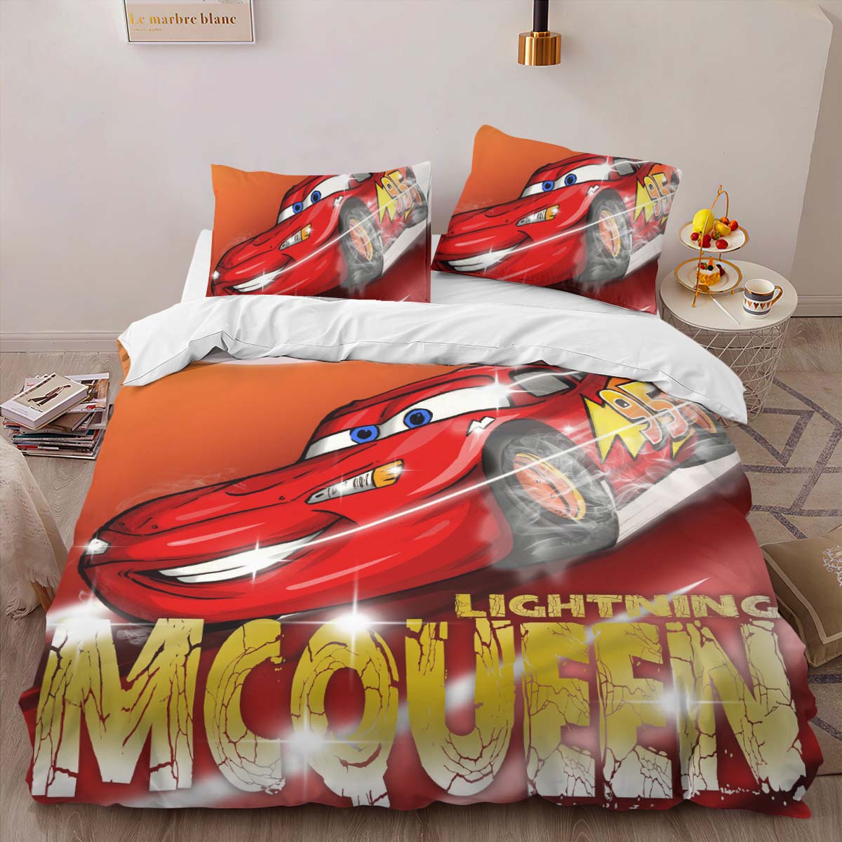 Housse De Couette Cars – Flash McQueen Parure de lit Ensemble De Literie – Image 2