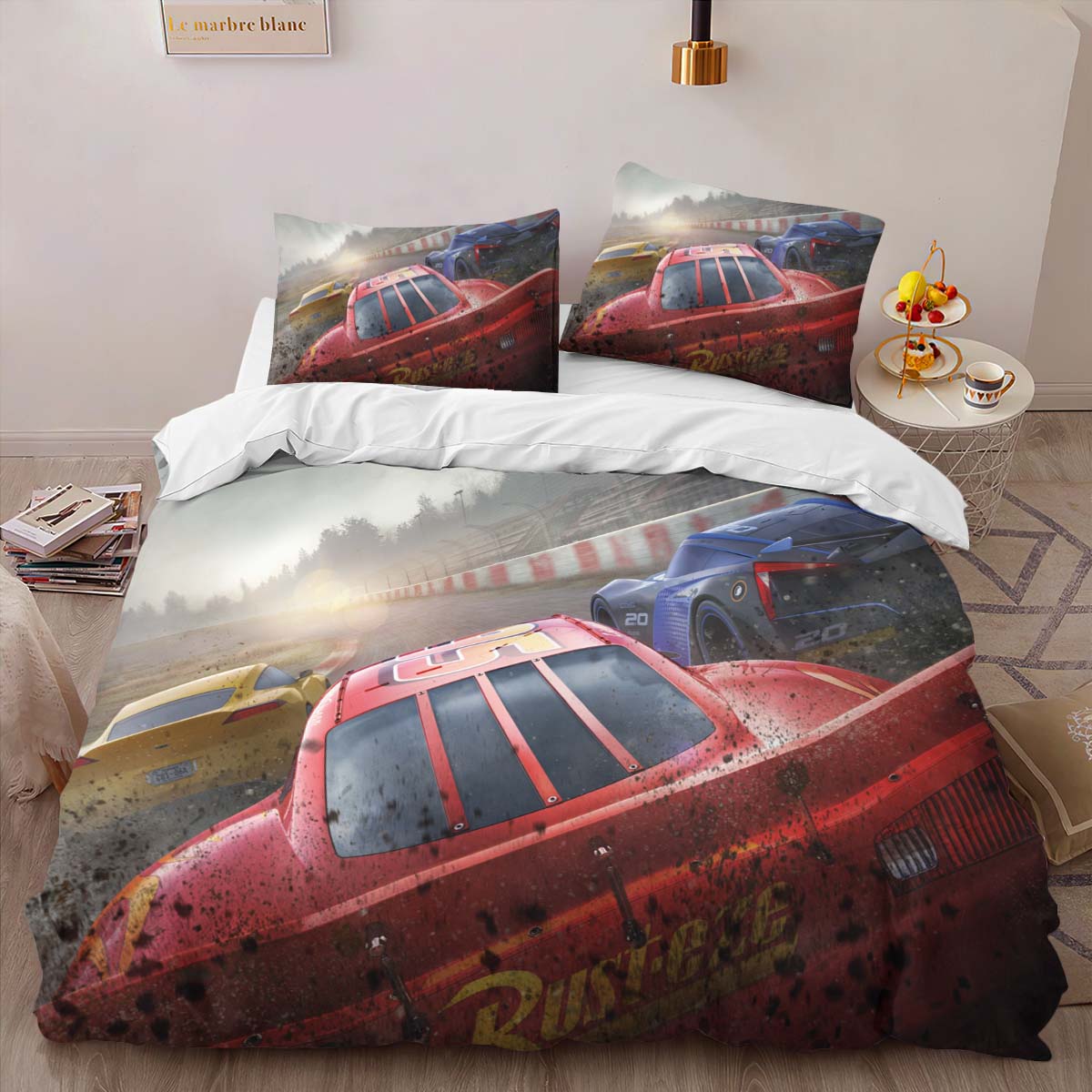 Housse De Couette Cars – Flash McQueen – Course 2 Parure de lit Ensemble De Literie – Image 2