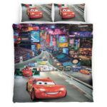 Housse De Couette Cars – Flash McQueen à Tokyo – Rue Parure de lit Ensemble De Literie