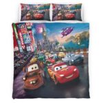 Housse De Couette Cars – Flash McQueen à Tokyo – Rue 2 Parure de lit Ensemble De Literie