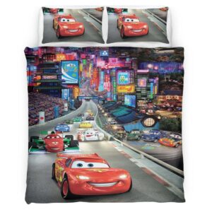 Housse De Couette Cars – Flash McQueen à Tokyo – Rue Parure de lit Ensemble De Literie