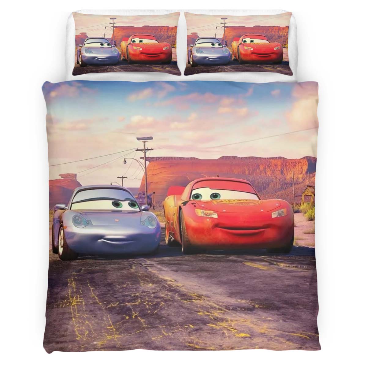 Housse De Couette Cars – Flash McQueen & Sally Carrera Parure de lit Ensemble De Literie