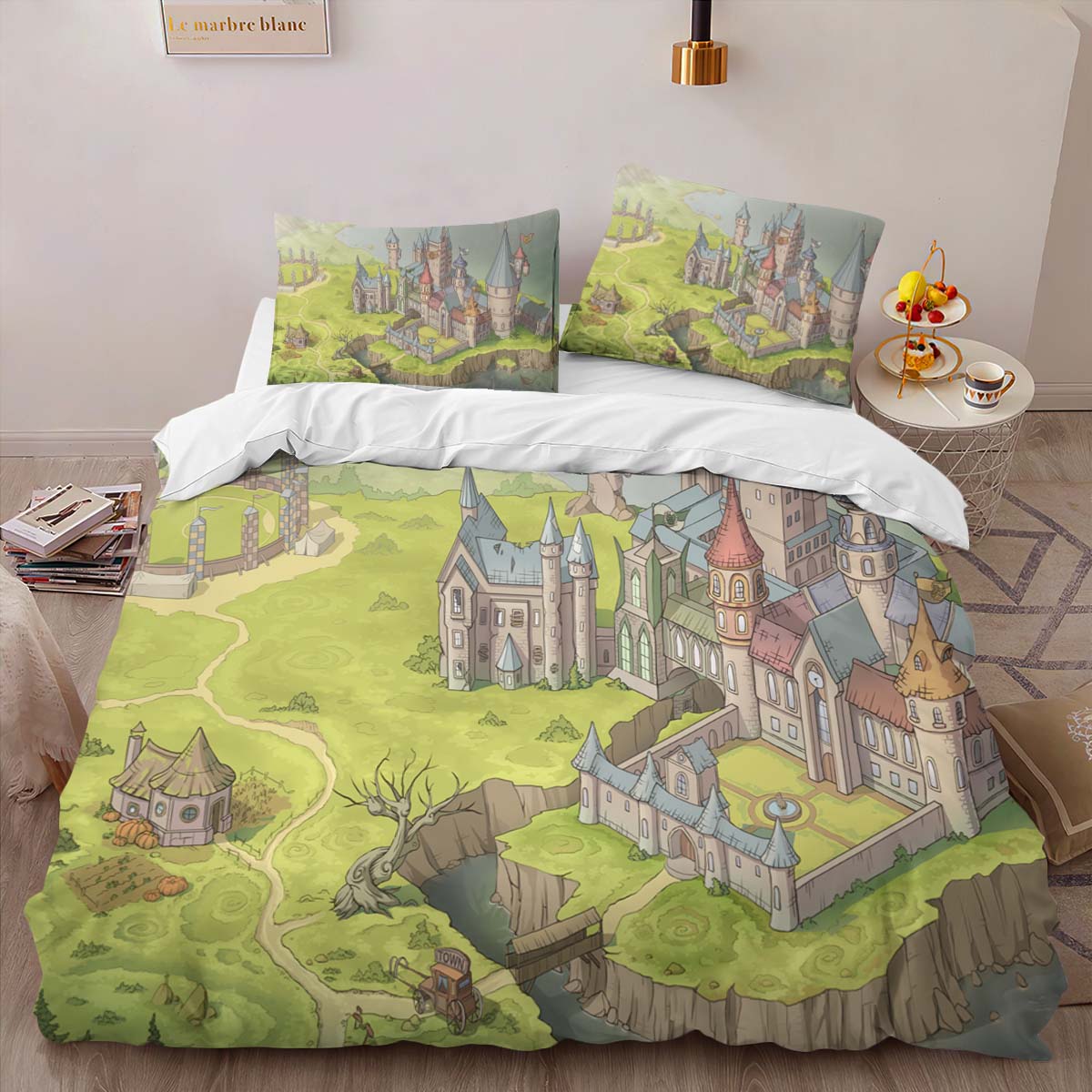 Housse De Couette Château de Poudlard Harry Potter Parure de lit Ensemble De Literie – Image 2