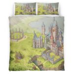 Housse De Couette Château de Poudlard Harry Potter Parure de lit Ensemble De Literie