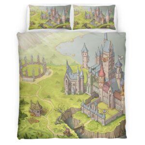 Housse De Couette Château de Poudlard Harry Potter Parure de lit Ensemble De Literie