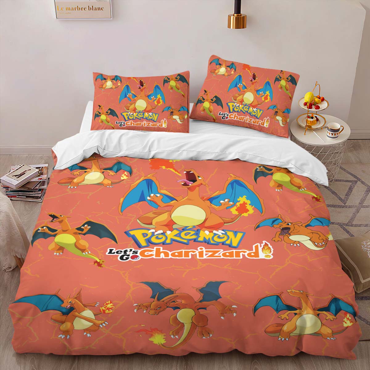 Housse De Couette Dracaufeu Pokémon Parure de lit Ensemble De Literie – Image 2