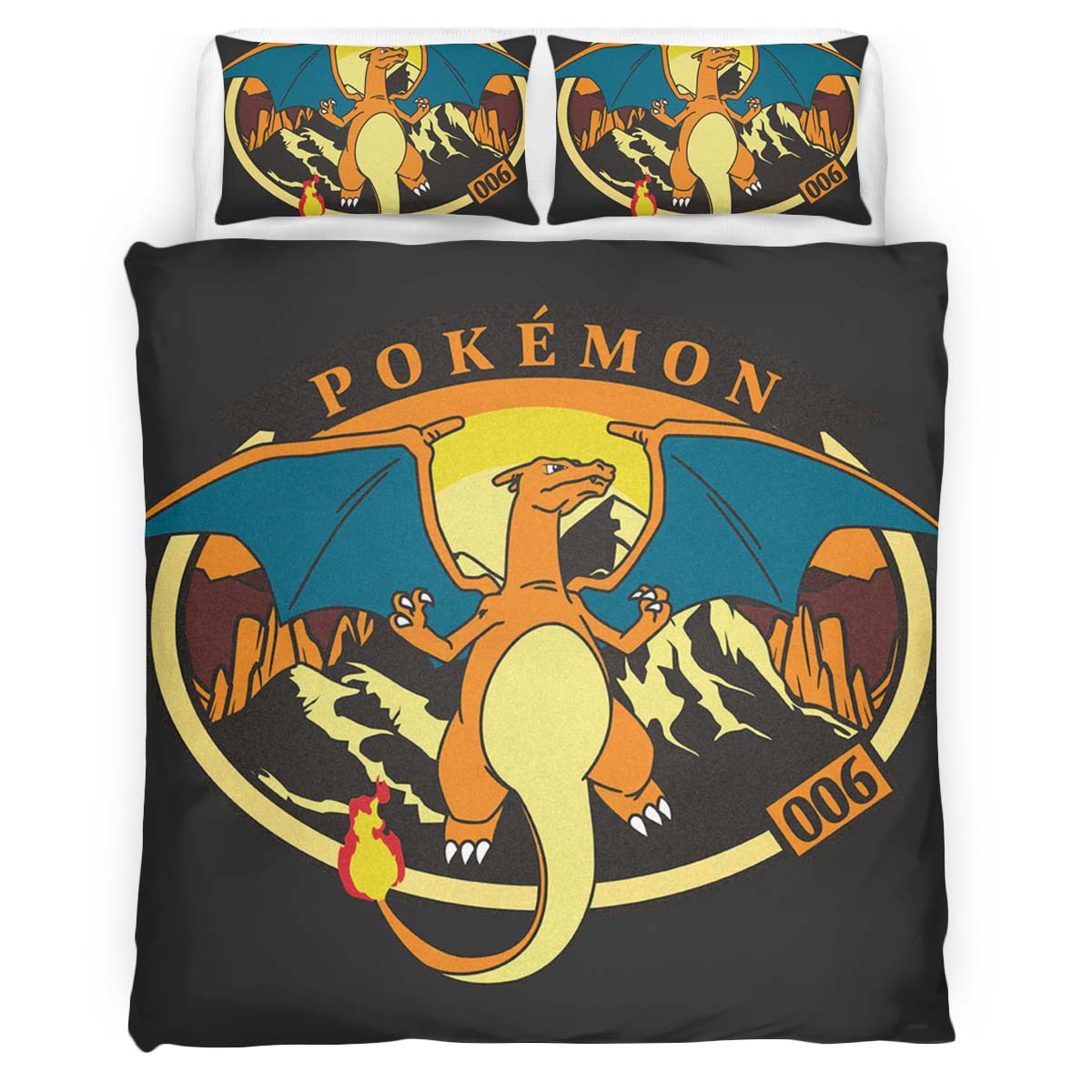Housse De Couette Dracaufeu Pokémon 10 Parure de lit Ensemble De Literie