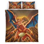 Housse De Couette Dracaufeu Pokémon 4 Parure de lit Ensemble De Literie
