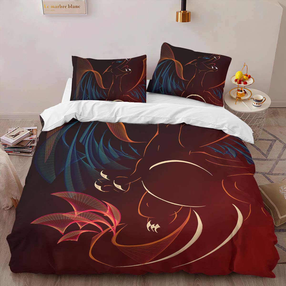 Housse De Couette Dracaufeu Pokémon Art Parure de lit Ensemble De Literie – Image 2