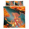 Housse De Couette Salamèche Reptincel Dracaufeu Feu Pokémon 4 Parure de lit Ensemble De Literie