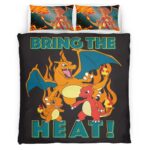 Housse De Couette Salamèche Reptincel Dracaufeu Feu Pokémon 5 Parure de lit Ensemble De Literie