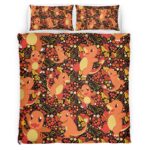 Housse De Couette Salamèche Feu Pokémon Parure de lit Ensemble De Literie