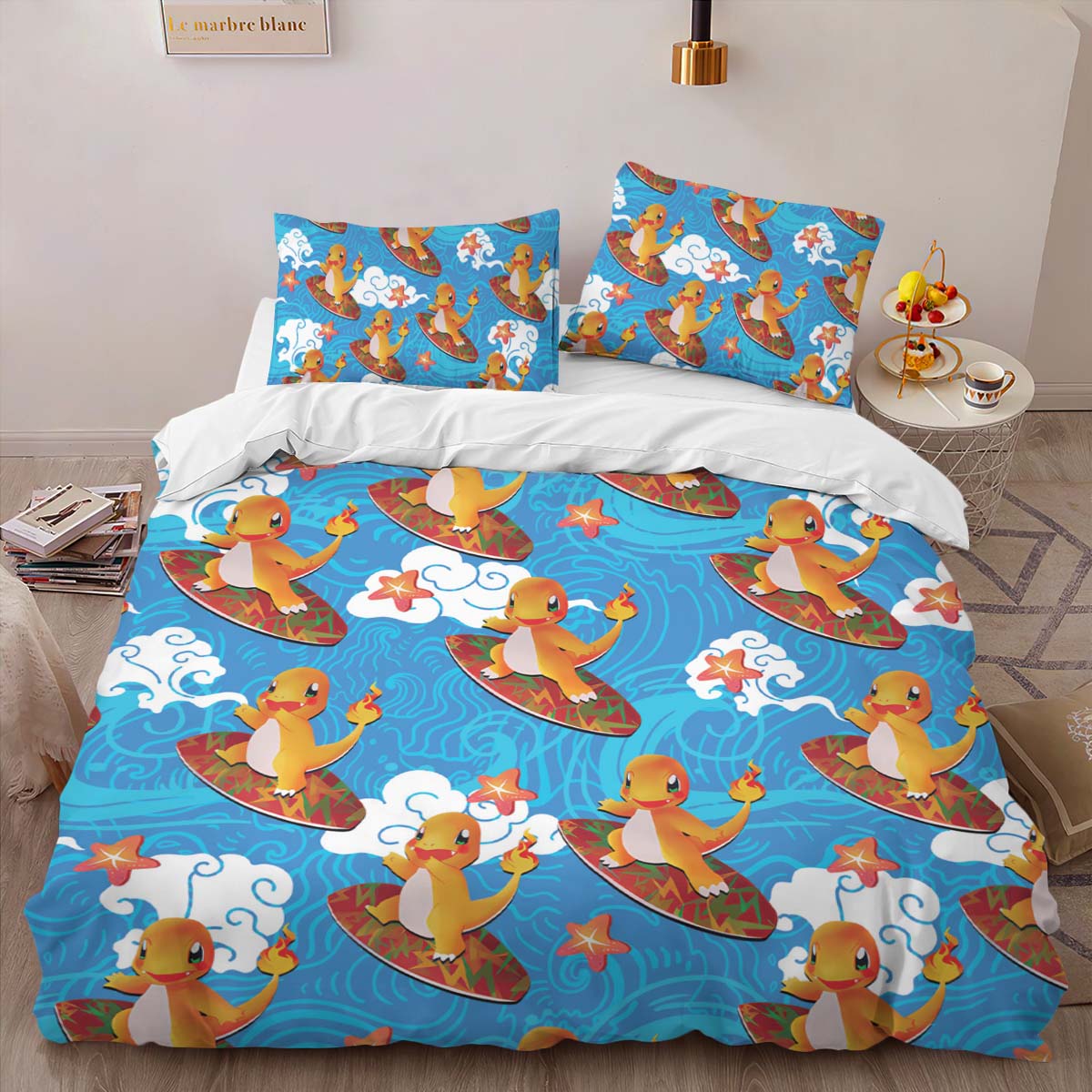 Housse De Couette Salamèche Feu Pokémon 2 Parure de lit Ensemble De Literie – Image 2