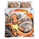 Housse De Couette Salamèche Feu Pokémon 4 Parure de lit Ensemble De Literie