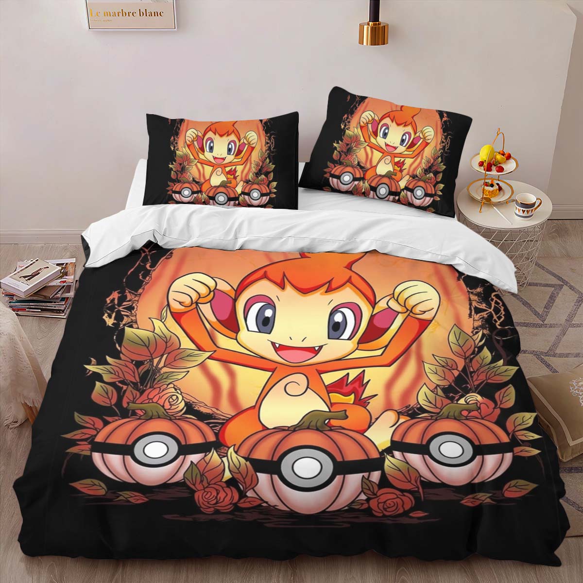 Housse De Couette Chimpenfeu Pokémon Parure de lit Ensemble De Literie – Image 2