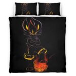 Housse De Couette Pyrobut Pokémon 10 Parure de lit Ensemble De Literie