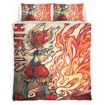 Housse De Couette Pyrobut Pokémon 6 Parure de lit Ensemble De Literie