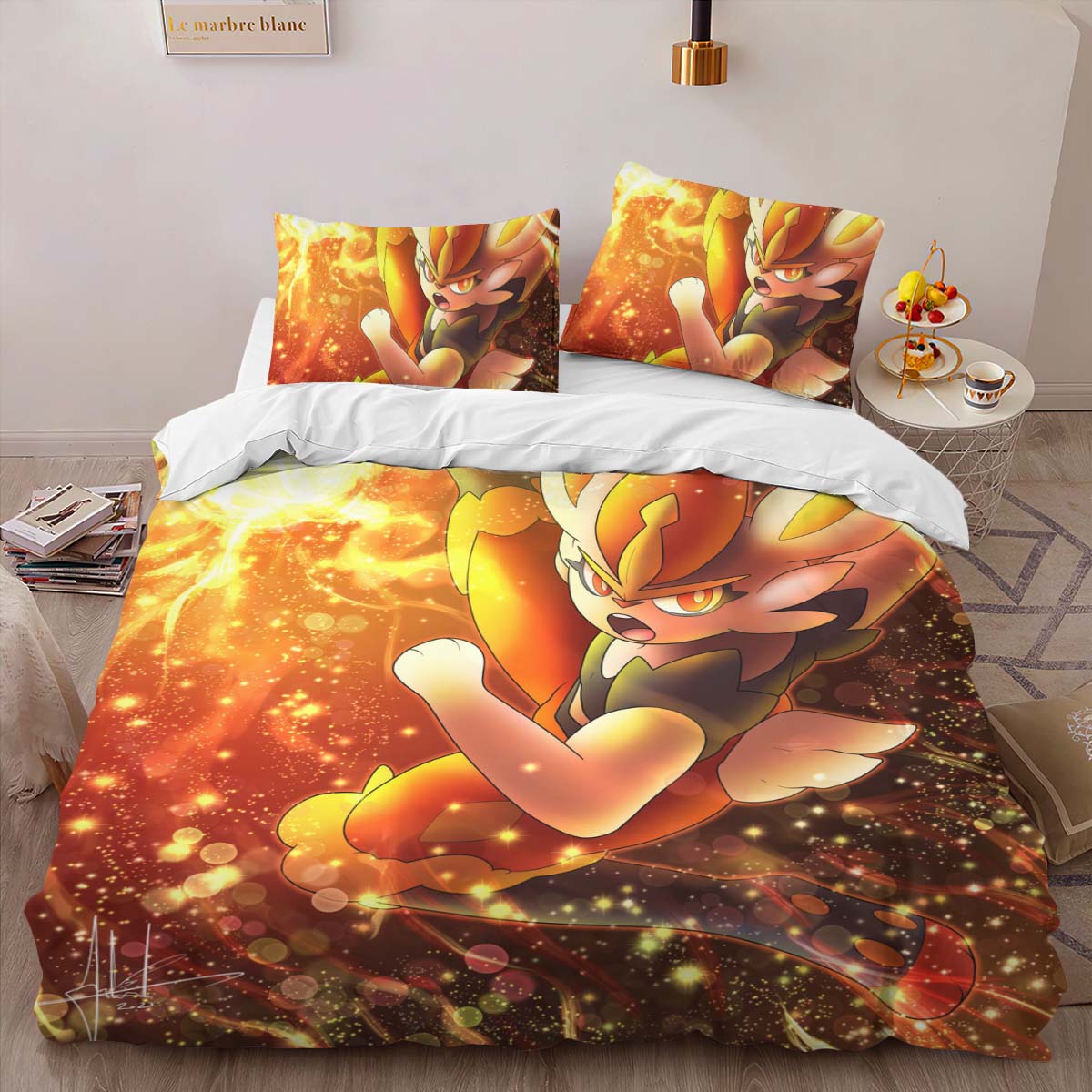 Housse De Couette Pyrobut Pokémon 9 Parure de lit Ensemble De Literie – Image 2