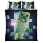 Housse De Couette Creeper Minecraft Parure de lit Ensemble De Literie
