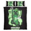 Housse De Couette Creeper Minecraft Explosion Parure de lit Ensemble De Literie