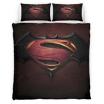 Housse De Couette Batman et Superman DC Parure de lit Ensemble De Literie