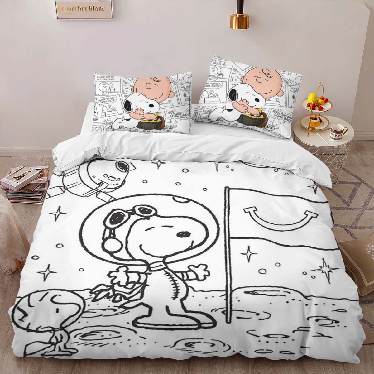 Housse De Couette Snoopy – À la découverte de l’espace Parure de lit Ensemble De Literie – Image 2