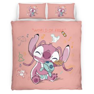 Housse De Couette Ange Disney Lilo & Stitch Parure de lit Ensemble De Literie