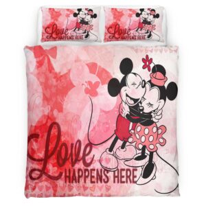 Housse De Couette Mickey Mouse & Minnie Mouse Disney 11 Parure de lit Ensemble De Literie