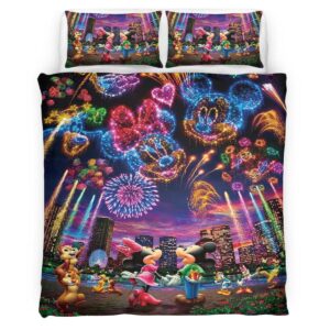 Housse De Couette Mickey Mouse & Minnie Mouse Disney 2 Parure de lit Ensemble De Literie