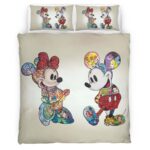 Housse De Couette Mickey Mouse & Minnie Mouse Disney 3 Parure de lit Ensemble De Literie