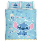 Housse De Couette Disney Stitch Aloha Parure de lit Ensemble De Literie