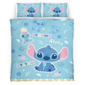Housse De Couette Disney Stitch Aloha Parure de lit Ensemble De Literie